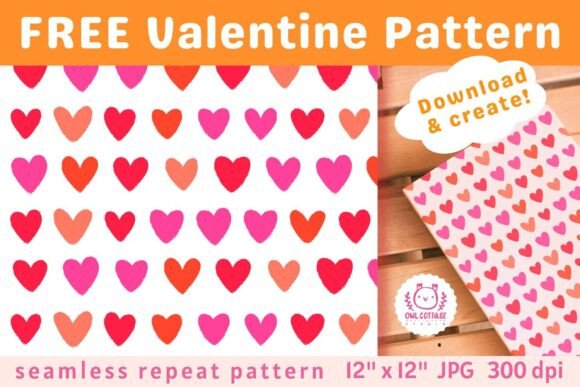 Download FREE Valentine Hearts Seamless Pattern - Seamless pattern Collection