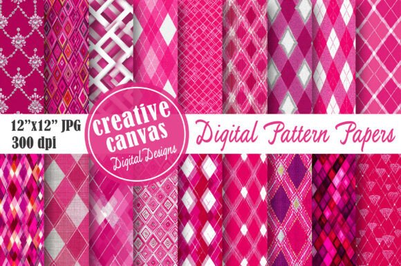 Download Hot Pink Argyle Seamless Pattern Bundle - Seamless pattern Collection