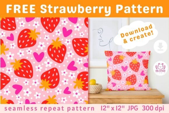 Download FREE Strawberry Seamless Pattern - Seamless pattern Collection