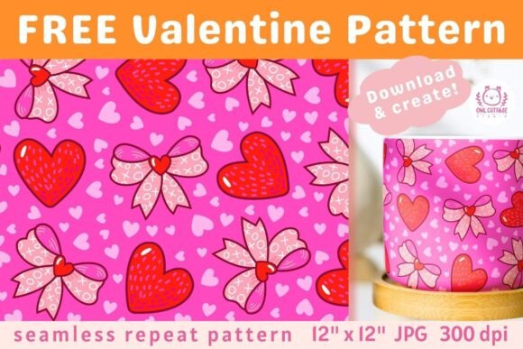 Download FREE Valentine Coquette Seamless Pattern - Seamless pattern Collection