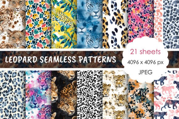 Download Leopard Seamless Patterns Bundle - Seamless pattern Collection