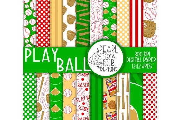 Download Playball &amp; Baseball Seamless Patterns - Seamless pattern Collection