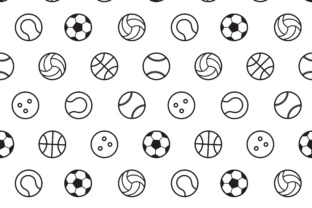 Download Sports Ball Outline Seamless Pattern - Seamless pattern Collection