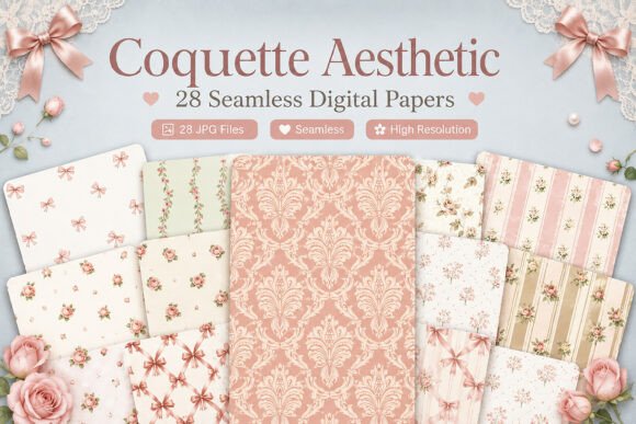 Download Coquette Aesthetic Seamless Patterns - Seamless pattern Collection