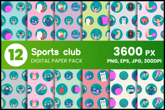Download Sports Club Digital Paper Set - Premium Resources