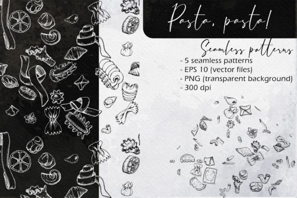 Download Pasta - Pasta: Seamless Patterns - Seamless pattern Collection