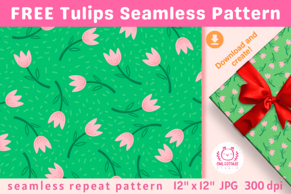 Download FREE Spring Tulips Seamless Pattern - Seamless pattern Collection