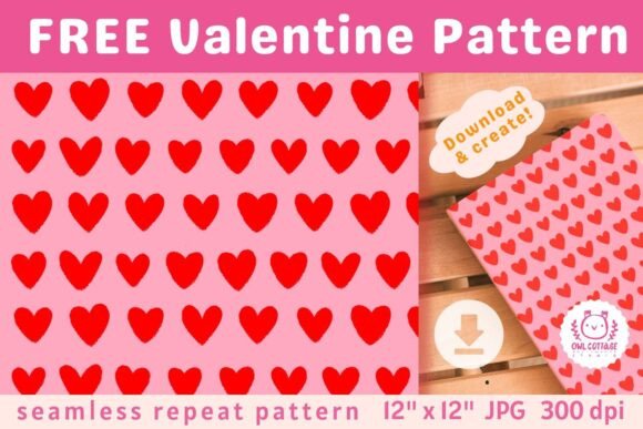 Download FREE Valentine Hearts Seamless Pattern - Seamless pattern Collection