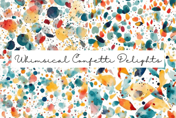 Download Whimsical Confetti Seamless Patterns - Seamless pattern Collection