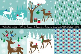 Download Winter Scenes and Seamless Patterns - Seamless pattern Collection