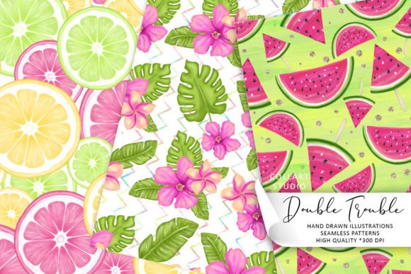 Download Best Friends Seamless Patterns, Summer - Seamless pattern Collection