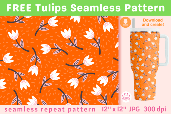 Download FREE Spring Tulips Seamless Pattern - Seamless pattern Collection
