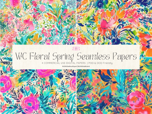 Download Watercolor Floral Seamless Pattern Pack - Seamless pattern Collection