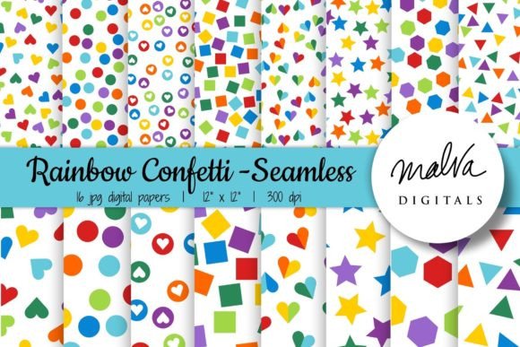 Download Rainbow Confetti Seamless Patterns - Seamless pattern Collection
