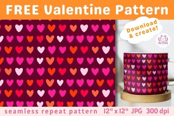 Download FREE Valentine Hearts Seamless Pattern - Seamless pattern Collection