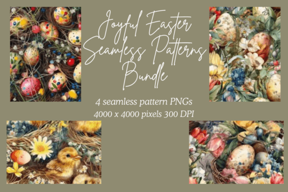 Download Joyful Easter Seamless Patterns Bundle - Seamless pattern Collection