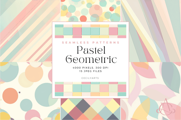 Download Pastel Geometric Seamless Patterns - Seamless pattern Collection