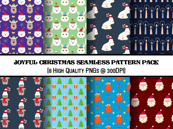 Download Joyful Christmas Seamless Patterns Pack - Seamless pattern Collection