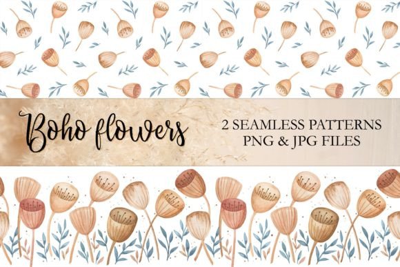 Download Boho Flower Seamless Pattern Sublimation - Seamless pattern Collection