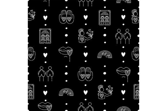 Download Lesbian Black and White Seamless Pattern - Seamless pattern Collection